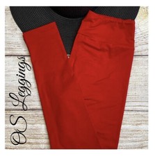 LulaRoe OS Solid Red Leggings - NWOT