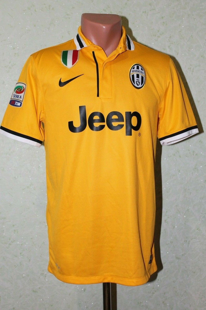 Maillot Juventus Extérieur 2013-14 Taille S #23 VIDAL - Nike Jaune Manches Courtes Adulte