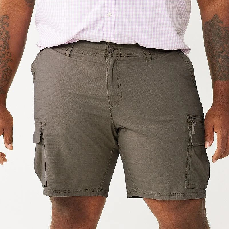 Sonoma Flexwear Ripstop Cargo Shorts Mens 52 Big Tall Brown Stretch NEW