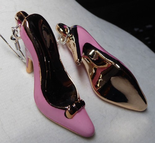 Unique LT. Pink 925 EARRINGS HIGH HEEL SHOES STILETTO VALENTINE DAY Nora Winn - Picture 6 of 6