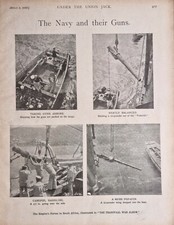 1900 Print Boer War Marinegesch&uuml;tze Am Land Auf Barke 4.7in 12 Pounder Pop-Gun
