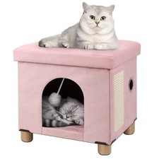 BRIAN  DANY Foldable Cat Bed for Indoor Cats, Large Cat Cube for Pet Cat Hou...