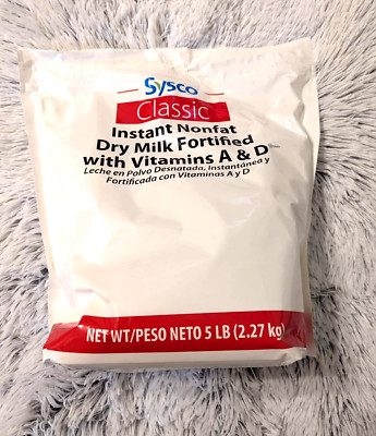 REAL BIG Sysco Classic Instant Nonfat Dry Milk, 5lbs. Baking, Drinking, Smoothie