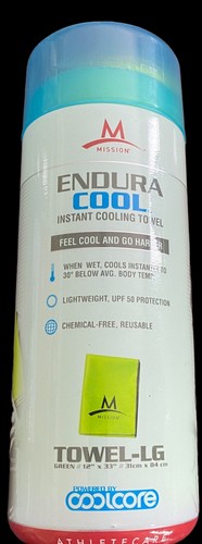 MISSION EnduraCool Instant Cooling Towel Green, 12” X 33” UPF 50, Polyester, New - Picture 6 of 6