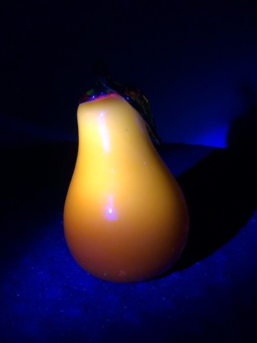 Murano Stil Cadmium Glas gelb / orange Birne Obst mundgeblasen Kunst Dekor - Bild 2 von 8