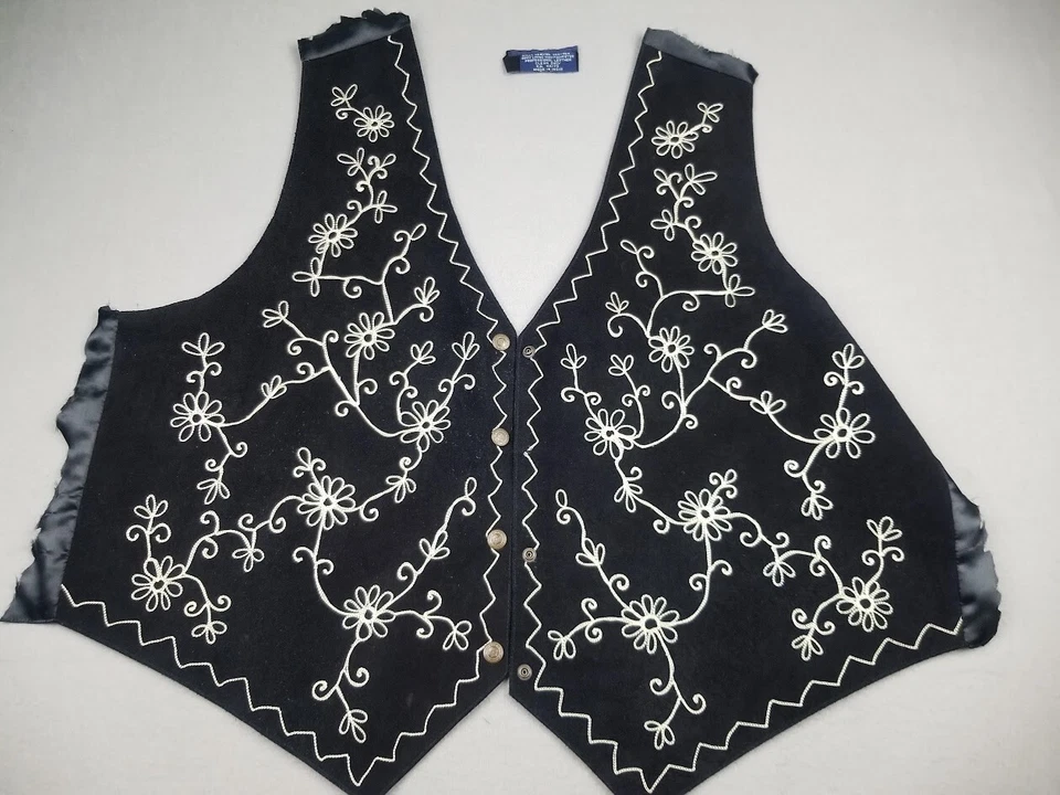 Lote de restos de cuero de gamuza cuero de vaca bordado negro corte 9 oz Foto 2 de 4