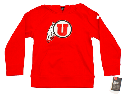 Under Armour Little Boy's Size 4 Red Utah Utes Football Hoodie Hooded Sweatshirt - Picture 2 of 3