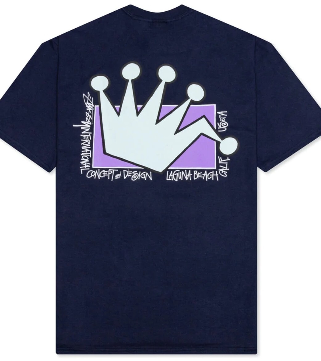 🔥 Stussy Laguna Beach LB Crown Tee T-Shirt Navy Size Extra