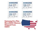 Samsung EVO Plus 512GB 256GB 128GB 64GB 32GB microSD 130MB/s Class 10 Lot