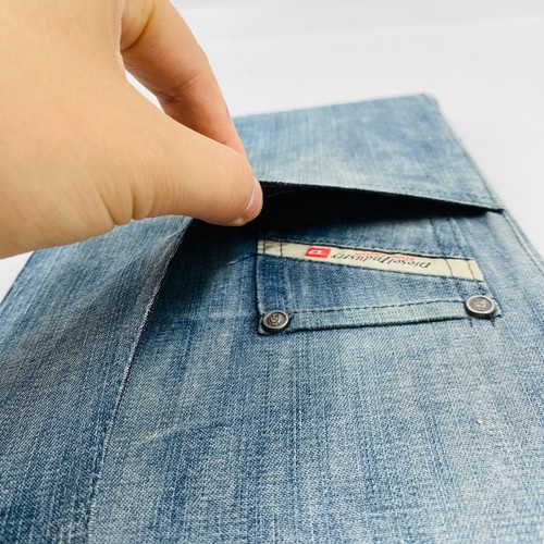 DIESEL Blue Denim Jeans Foldable Tablet Stand Case - Picture 4 of 12