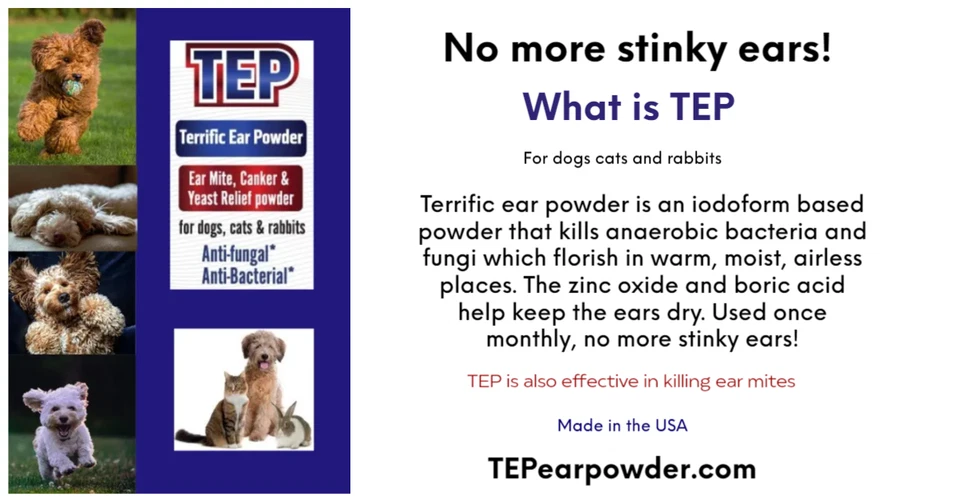 Terrific Ear Powder (TEP) For dogs, cats & rabbits - Image 3 of 3