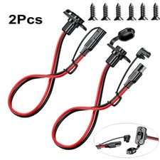 2Pcs SAE Quick Connector Harness SAE Adapter Male Plug to Female Sock 1FT 12AWG