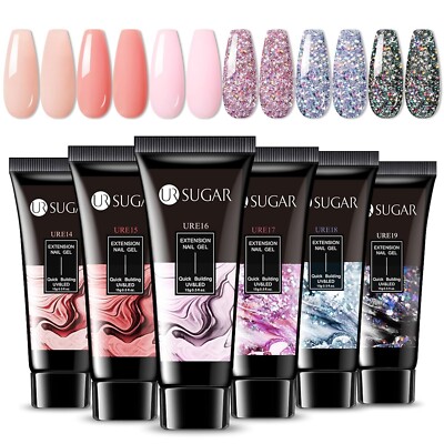 UR SUGAR Nail Extension Polygel Set, Gel Nails Self Set 6 Colors 15Ml Gel Nails 