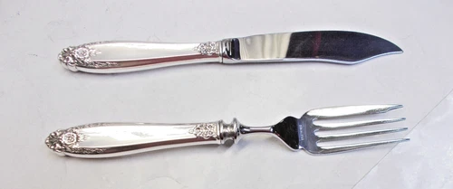 PRELUDE STERLING SILVER INDIVIDUAL FISH FORK & KNIFE-1939 ELEGANT INTERNATIONAL