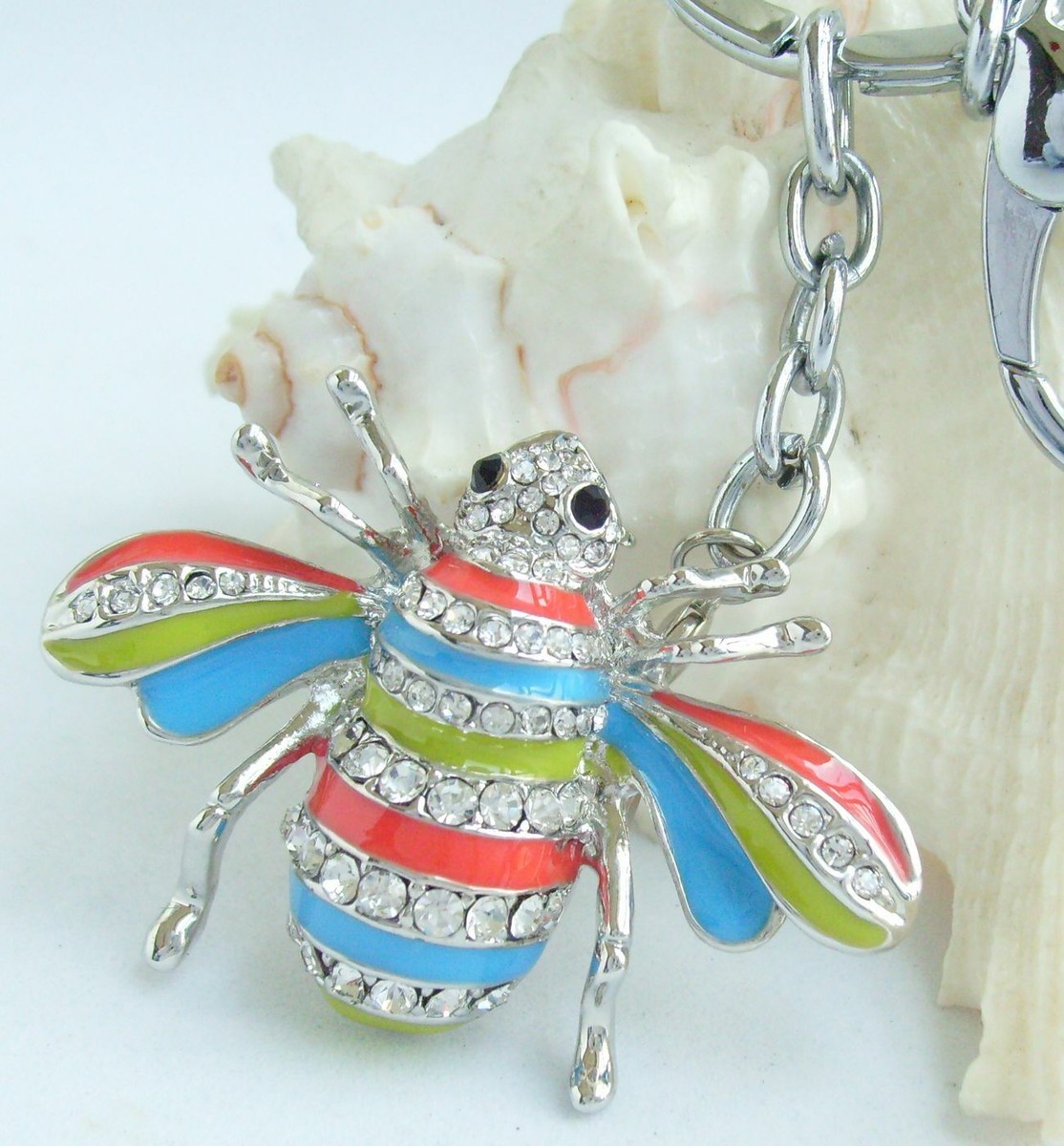 小物 bee Insect Jewelry Bee Honeybee Keychain Pendant Rhinestone