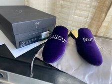 New Giuseppe Zanotti Letizia Sabot Veronica Violone purple mules slides 38 flats