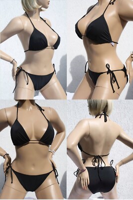 460116 George Neckholder Triangel Bikini + Slip SCHWARZ in 46 CUP B