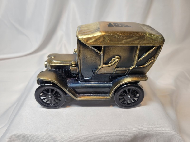 1910 Stanley Steamer Bronze Car Coin Bank New in Box with Key!  Delaware County
