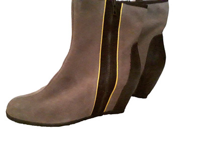 Damen Schuhe Stiefelette neu mit Karton gr 40 beige echtes  velourleder zign 
