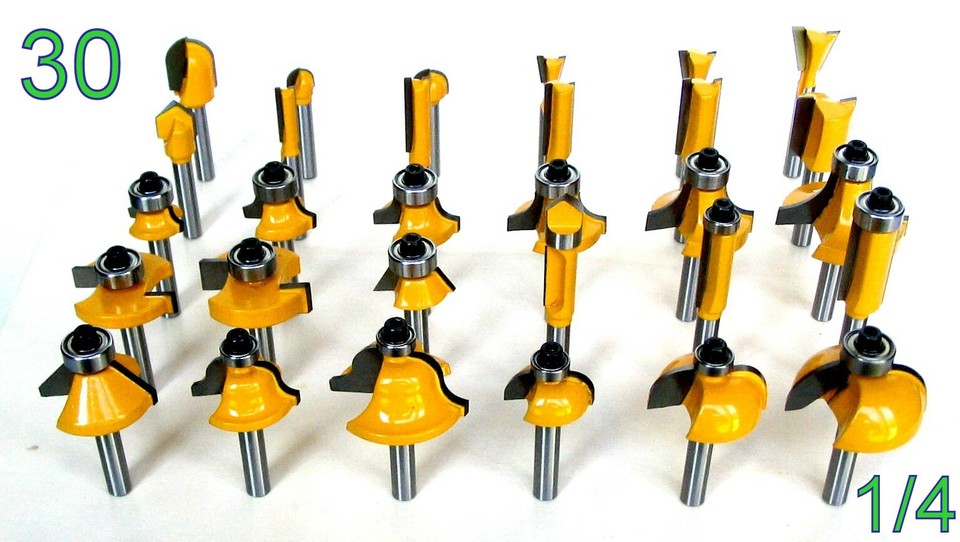 30 pc 1/4 Shank Carbide tipped Router Bit Set sct-888 | eBay