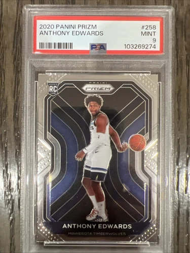 2020 Panini Prizm Anthony Edwards #258 Rookie Card RC PSA 9 