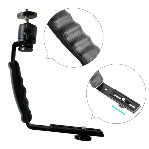 Camera L bracket Ballhead Mounts Dual Flash Cold Shoe Mount 1/4" Tripod Screw - 第 5/5 張圖片