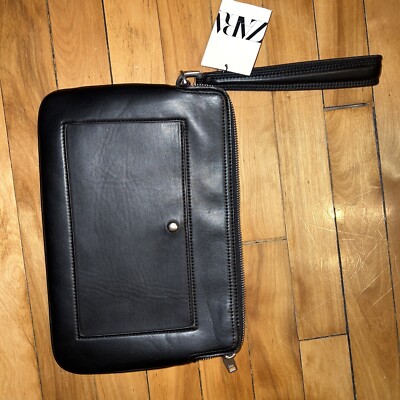 BNT Zara Wrist Clutch Unisex s / Ipad ~M Size / Silver Zipper Across / Pocket