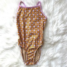 Sporti Kids Girls Retro Geometric Print One Piece Swimsuit Swimwear Size 26Y