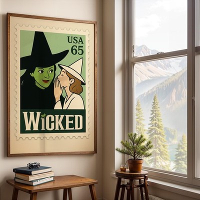 Wicked Retro Stamp Kunstdruck | Vintage Filmposter | Leinwand & gerahmt