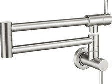 Pot Filler Faucet Brushed Nickel Commercial Wall Mount Stove Faucet Wall Mount