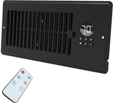 4"X10" Vent Register Booster Fan, Strong Steel Panel, Ultra-Quiet, 10-Speed, Bui