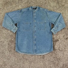 Warner Bros. Studio Store Looney Tunes Embroidered Denim Shirt Men Medium Casual