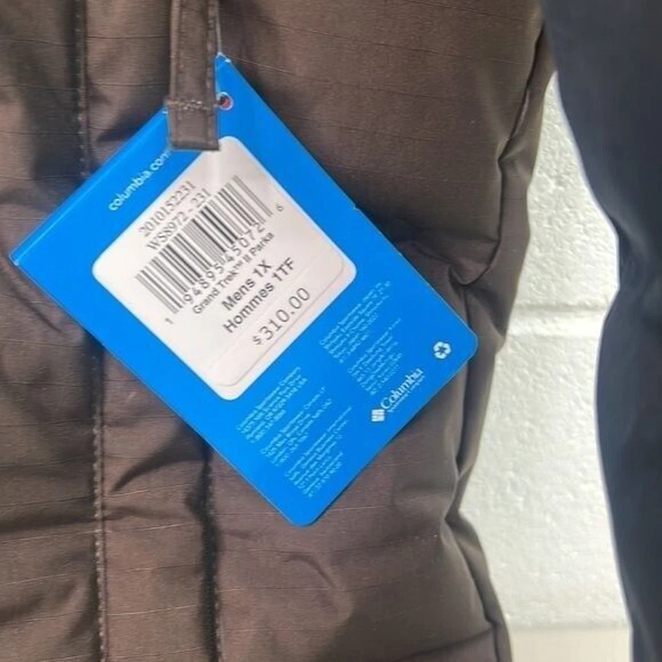 NWT Columbia Grand Trek Il Parka Talla 1X Marrón/Negro Abrigo Aislado - Imagen 4 de 4