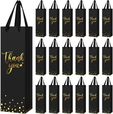 30 Pcs Wine Bottle Gift Bag with Handle 4.3x3.5x13.7 Liquor Paper Bag for Thank