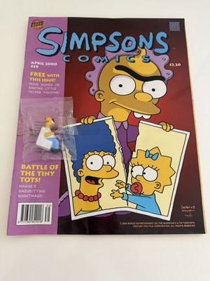 Simpsons Comic UK #39 April 2000 With Sealed Homer Figurine Titan Bongo