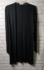 Joah Brown Soleil Ribbed Cardigan Duster Sweater Gray O/S Casual Minimalist Cozy