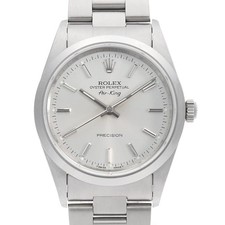 ROLEX Air king 14000 Silver Bar 3 rows oyster breath U Number second hand mens