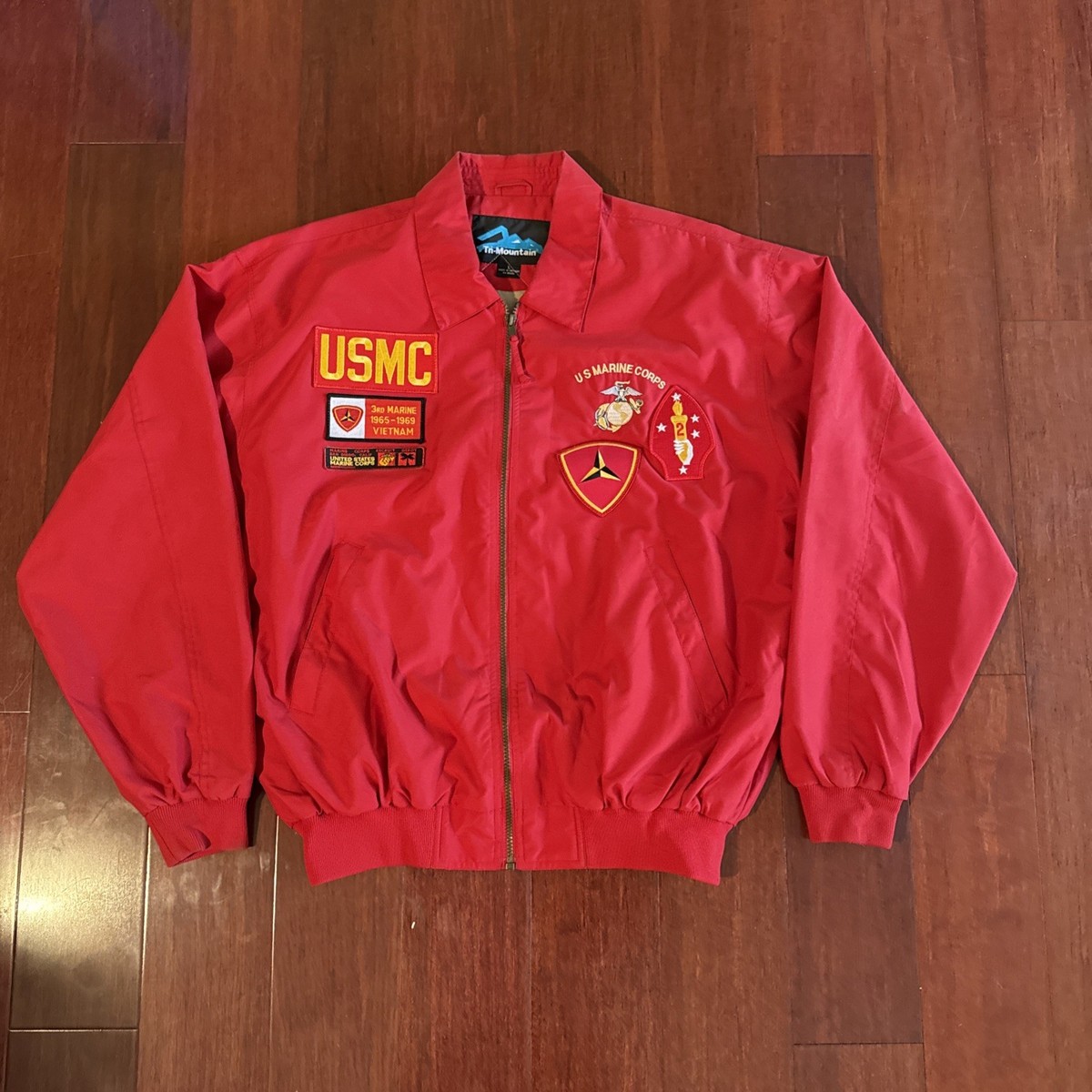 Tri-Mountain Men's Zip Up Jacket Large Marine Corps Military Order