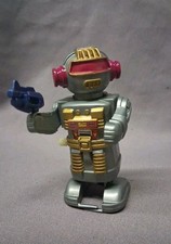 Vintage 1980s Wind Up Walking Robot Toy Figure Space Man Sci Fi Plastic 1990s