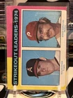 1976 Topps Baseball Strikeout Leaders Nolan Ryan Steve Carlton Card #312 ST 14J