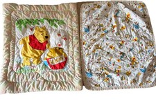 Vintage Winnie the Pooh Playground Quilted Comforter Ruffled Blanket Crib Set