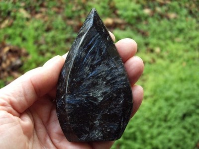 Nice Silvery Blue Flash Astrophyllite and Garnet Carved 145.9g | eBay