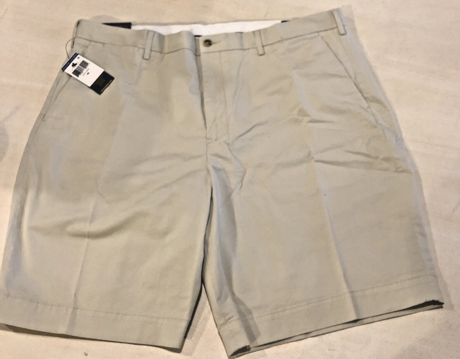 NEW Polo Ralph Lauren Men's khaki Shorts stretch flat front 40 chino