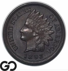 1893 Indian Head Cent Penny, Choice BU++