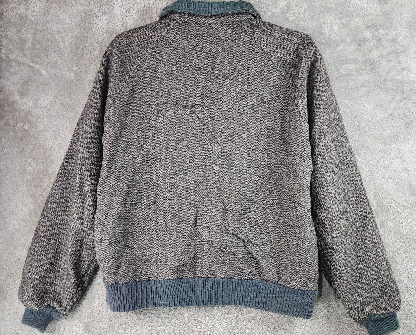 Pendleton Jacket Mens Medium Gray Wool Herringbon… - image 2