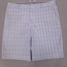 Walter Hagen Golf Shorts Mens 36 Blue White Plaid Performance 11 Stretch