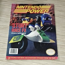 Vintage Nintendo Power Volume 63 August 1994 Stunt Race FX - w Poster & Cards