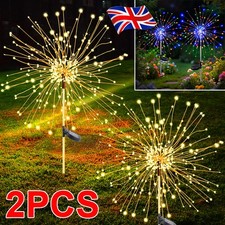 2X Solar Fairy Lights Firework Starburst Outdoor Garden Lawn Pathway Decor DIY