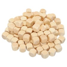 18mm Wooden Blank Dice, 120Pcs Unfinished 6 Sides Cube Dice with Round Corner