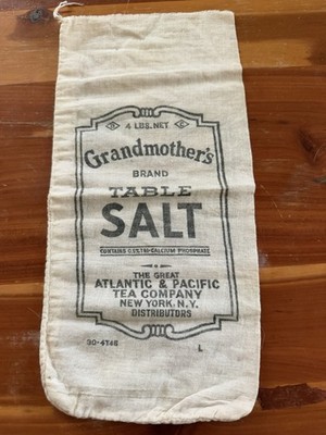 Grandmother s Brand Table Salt 4 Lbs Vintage Bag